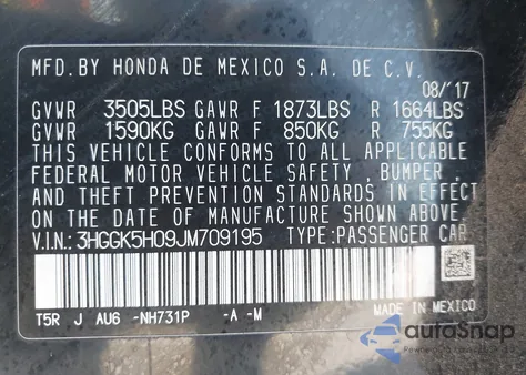 2018 Honda Fit Ex-L z USA, uszkodzony, nr VIN 3HGGK5H09JM709195